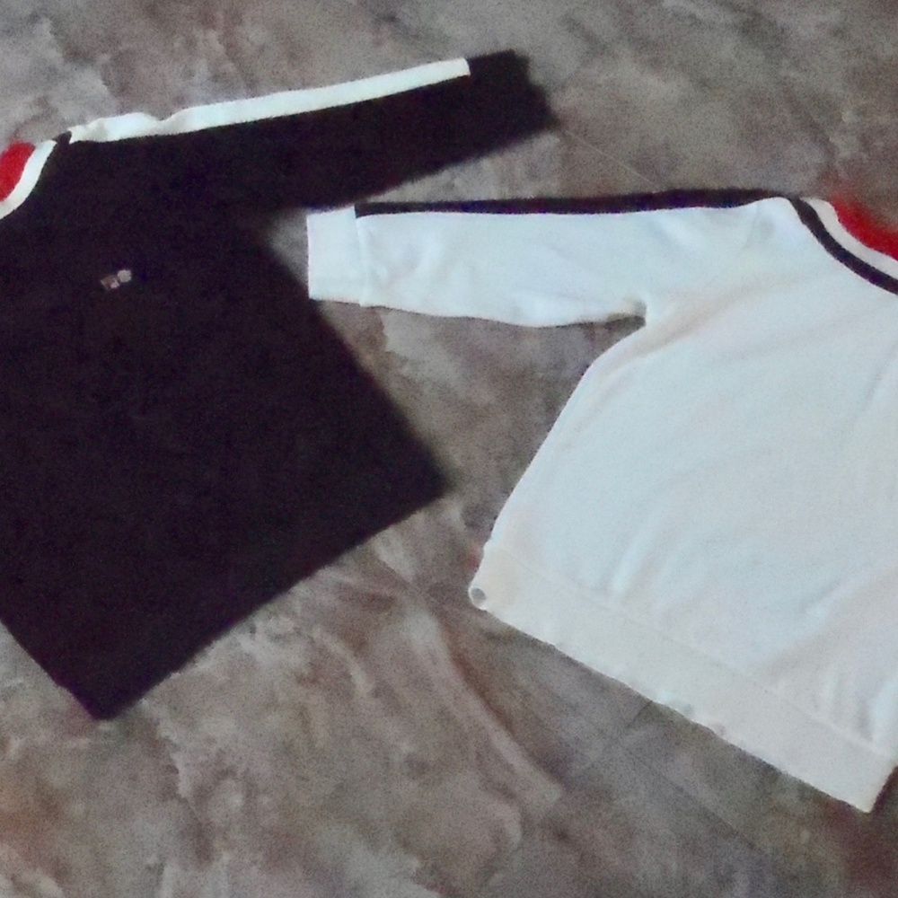 2 Vtg. FILA ¾ Sleeve Velour Pull-Over Tops size: M